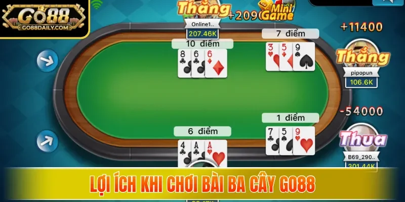 Lợi ích khi chơi bài Ba Cây Go88