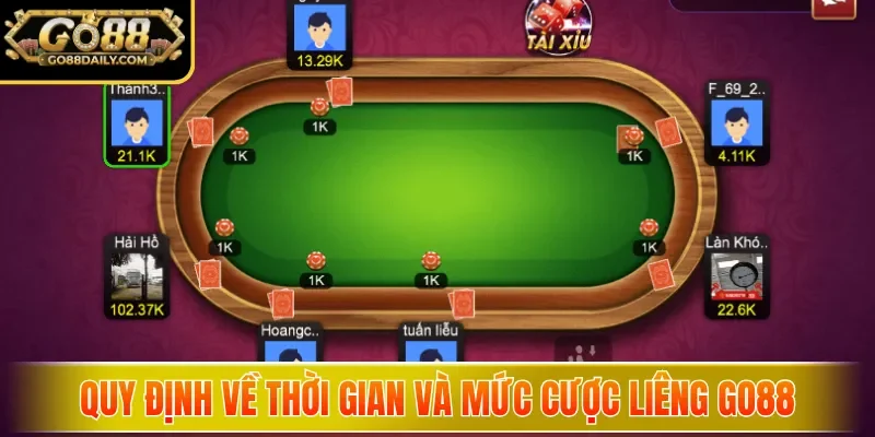 Quy định về thời gian và mức cược Liêng Go88