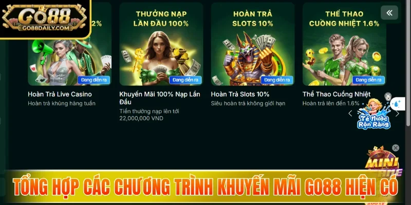 Tổng hợp các chương trình khuyến mãi GO88 hiện có